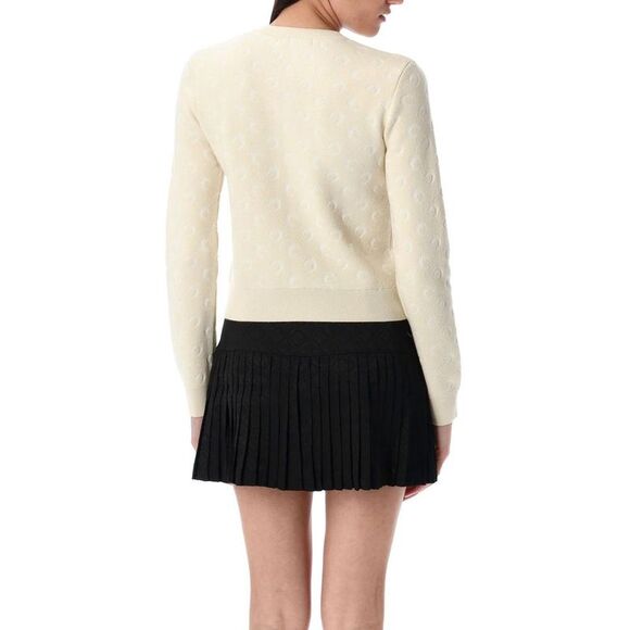 MARINE SERRE All-Over Moon Jacquard Knit Cardigan Women OFF WHITE Sweaters & - Picture 2 of 3